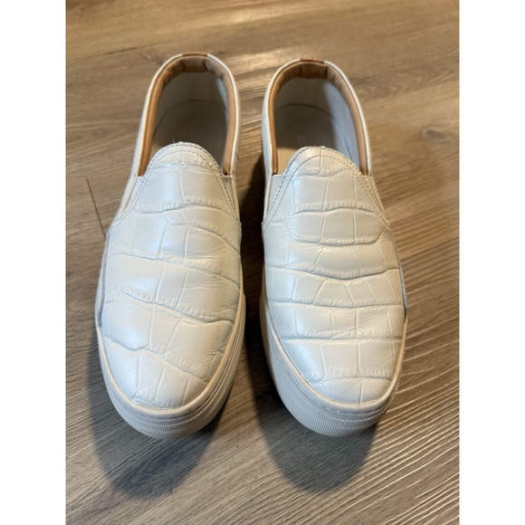 Soludos Shoes - Soludos Genuine Leather Ivory Cream Platform Slip On Loafers Size 8.5